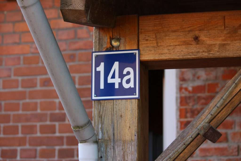 Hausnummer Wohnanlage